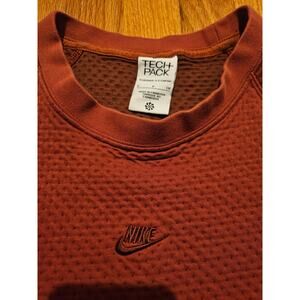 Nike Tech Pack Men's Rust Red Crewneck Sweatshirt Size L